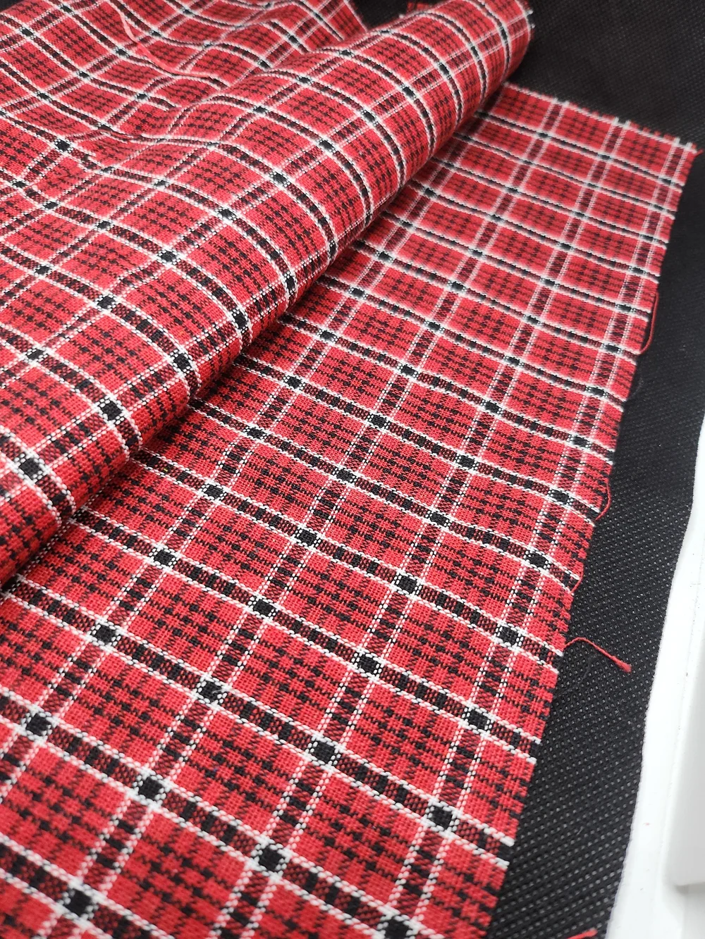 Red Plaid Fabric Roll for Home & Craft Projects 10x16 Inch